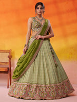 lime green luxury designer lehenga choli for women