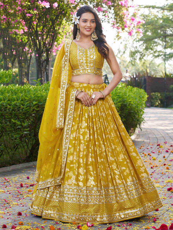 Dola Silk Jacquard Wedding Lehenga Choli