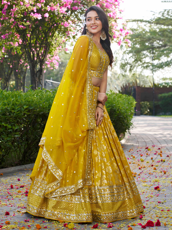 Dola Silk Jacquard Wedding Lehenga Choli