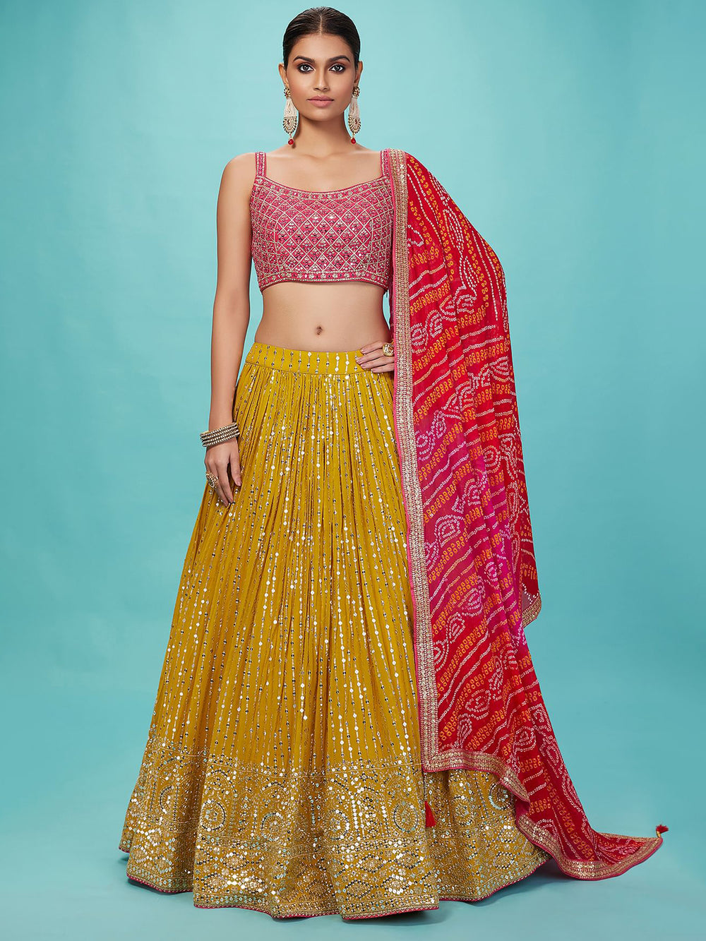 Traditional Mirror Work Lehenga Choli for Women