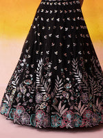 premium black net bridal lehenga for women
