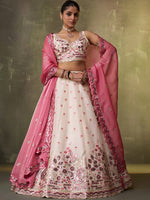 cream organza lehenga choli for indian wedding