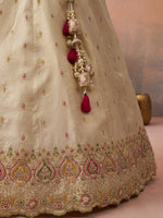 cream pink ethnic cosmos silk lehenga with heavy embroidery