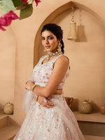 cream luxury bridal lehenga with sequins work