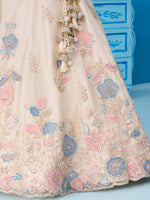 cream ethnic lehenga choli with sequinned embroidery