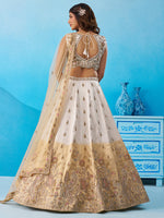 elegant beige and cream wedding lehenga for bride