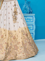 indian beige and cream bridal lehenga choli