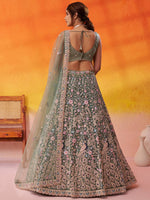 lime green designer lehenga for reception wear