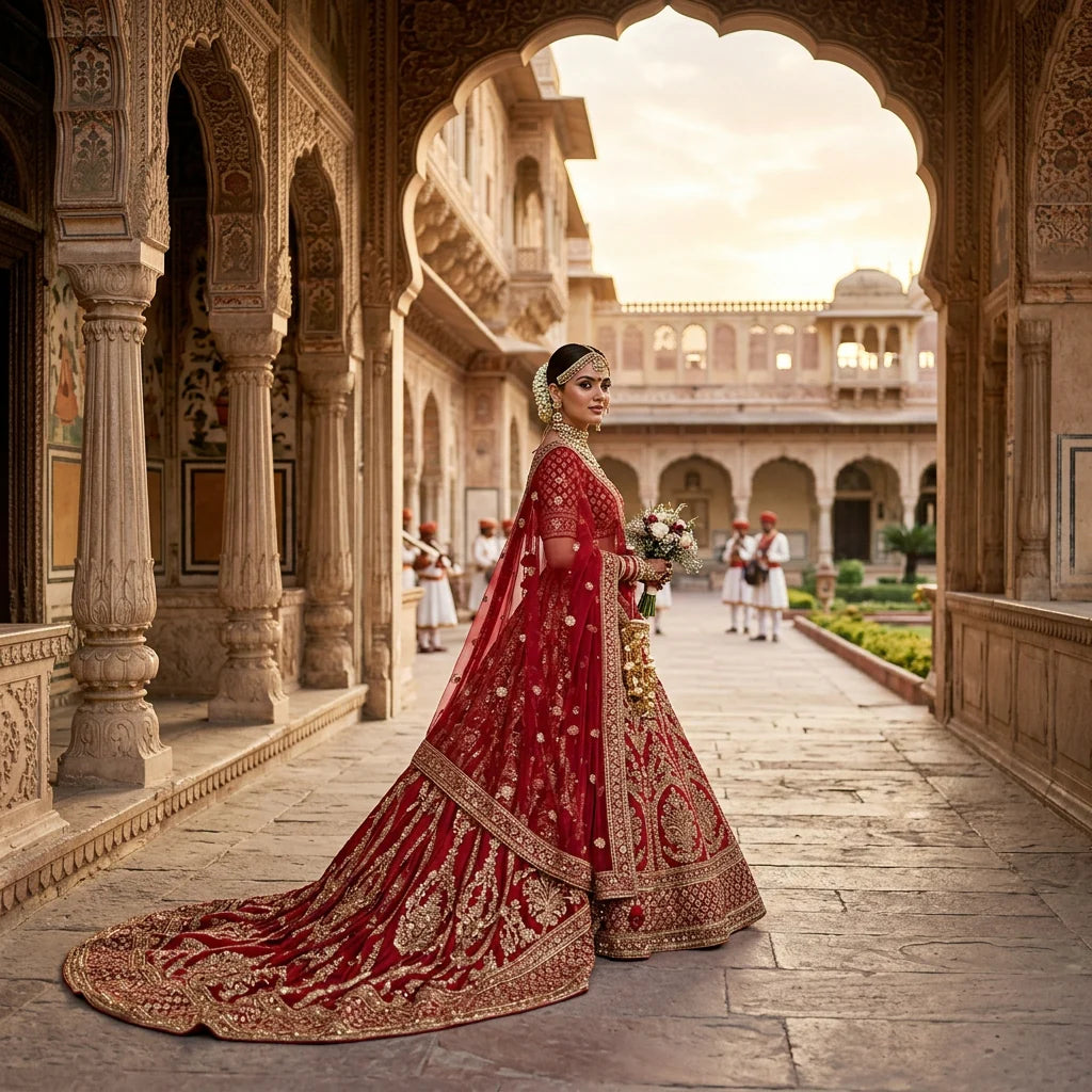 The Royal Crimson Lehenga