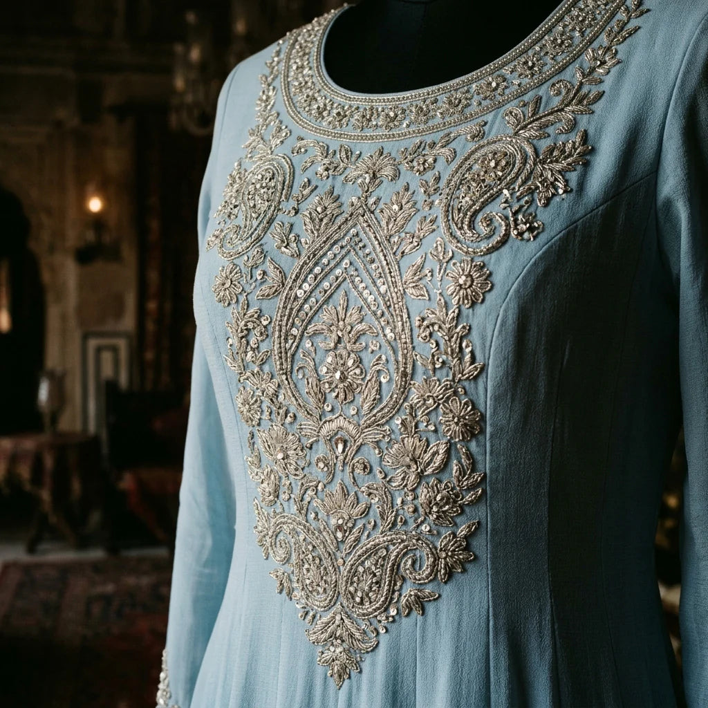 The Midnight Blue Anarkali