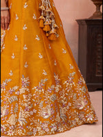 traditional mustard wedding lehenga for bride