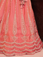 elegant peach tissue lehenga choli for indian wedding