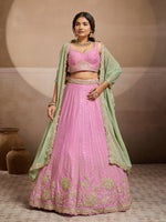 pink designer semi stitched lehenga for bridal collection