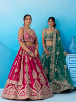 premium pink bridal outfit with sequins embroidery