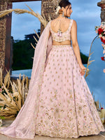 pink ethnic lehenga set with premium embroidery