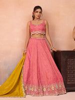 pink designer wedding lehenga with elegant embroidery