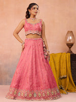 pink traditional indian bridal lehenga set