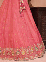 pink festive lehenga choli with cosmos silk fabric
