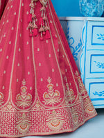pink semi stitched bridal lehenga for indian wedding