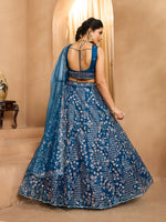 navy blue ethnic lehenga choli with sequins work