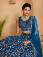 traditional navy blue lehenga choli for festive occasions