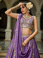 purple premium georgette lehenga for bridal wear