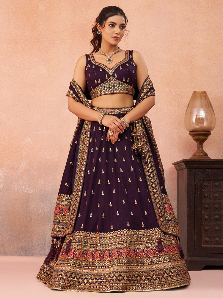 premium purple designer lehenga for wedding and reception