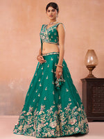 Rama Tissue Traditional Embroidered Lehenga Choli