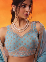 luxury seagreen bridal lehenga choli for women