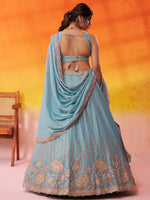 seagreen festive lehenga with designer embroidery