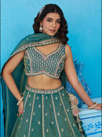 teal luxury wedding lehenga choli for women
