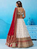 white cream designer lehenga for engagement and reception